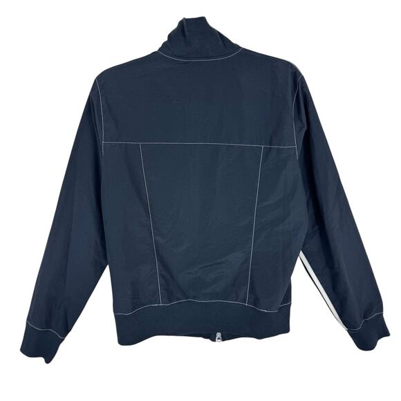 Nike Vintage Y2K Black Double Zipper Contrast Stitching Cotton Nylon Jacket Sz L - Picture 2 of 8